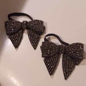 XL Black Bling Studded Bow Hair Stretch Hair Holders Sold Seperately